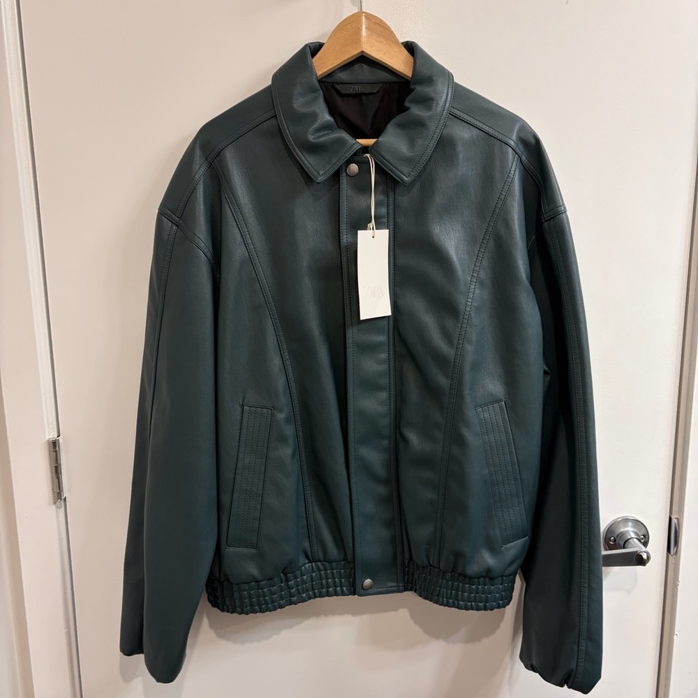 Zara Faux Leather Zip Up Jacket